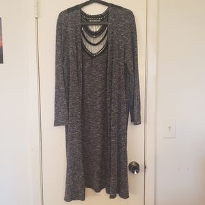 Duster Cardigan w/ Crochet Detail